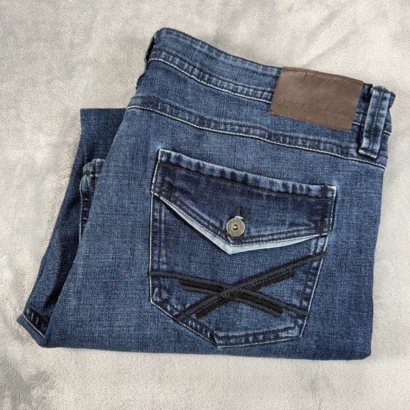 TK Axel Men's 40x30 Slim Boot Cut Stretch Denim‎ Jeans Dark Wash - Picture 1 of 10